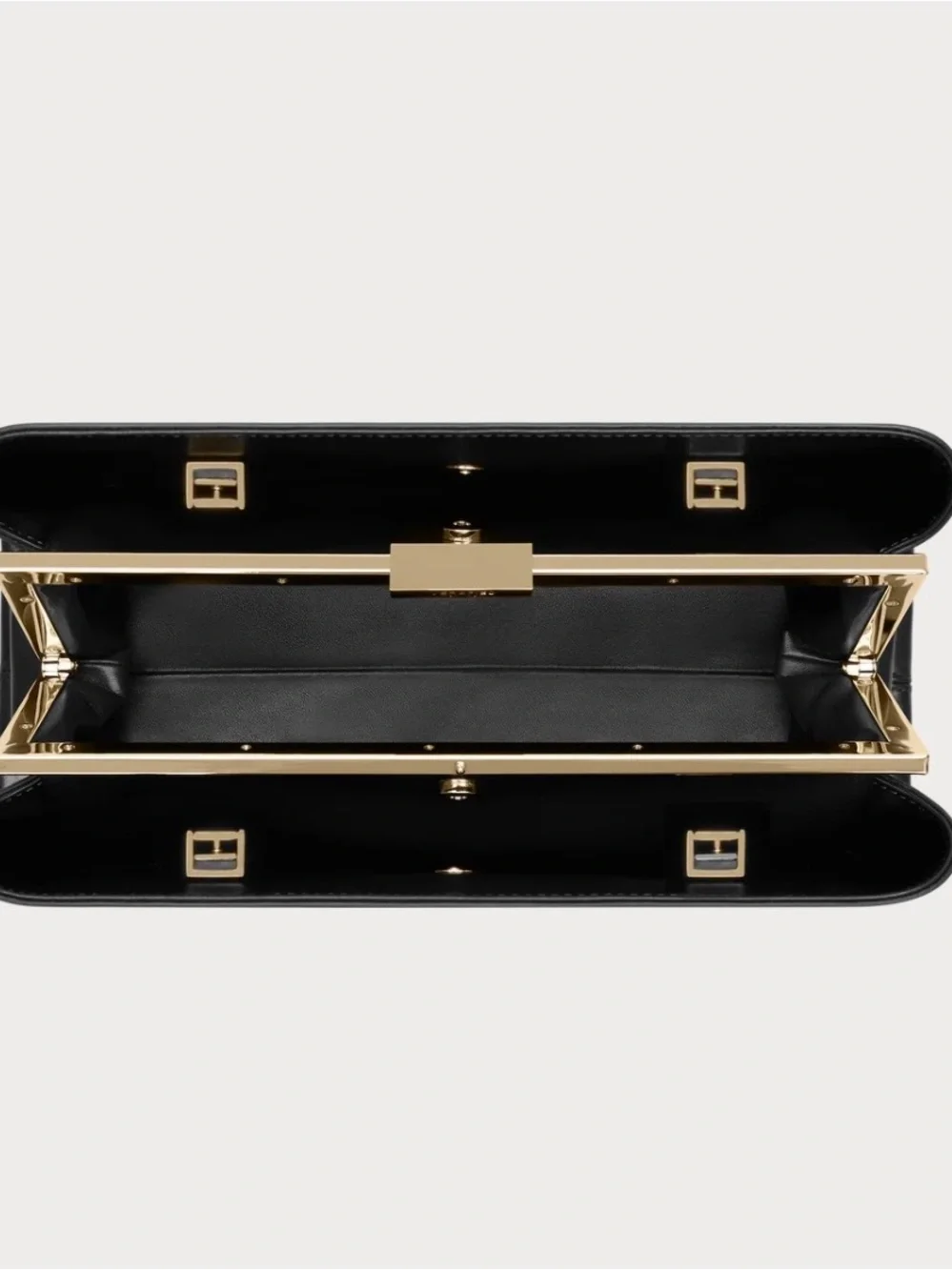 Black Eclair Top-Handle Clutch Bag